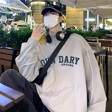 港风新款秋季时尚百搭宽松字母印花潮流夹克卫衣F6340P65控88，男装夹克，电商A268A