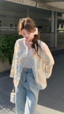 新款上新2025蓝色立体花朵刺绣防晒外套女85076-208A-P170-K255，女装短外套，浙宝208A