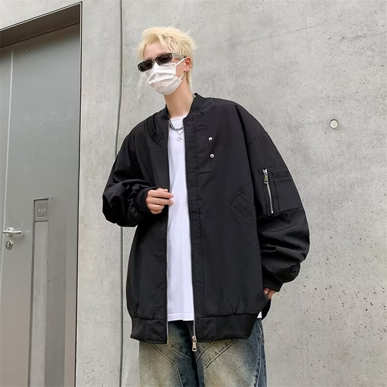 秋季男士夹克宽松潮流休闲男装ins百搭外套 W333 P58图片