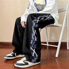 vibe国潮oversize裤子男小众设计感高级原创美式高街ins潮休闲裤，男装休闲裤，电商B221