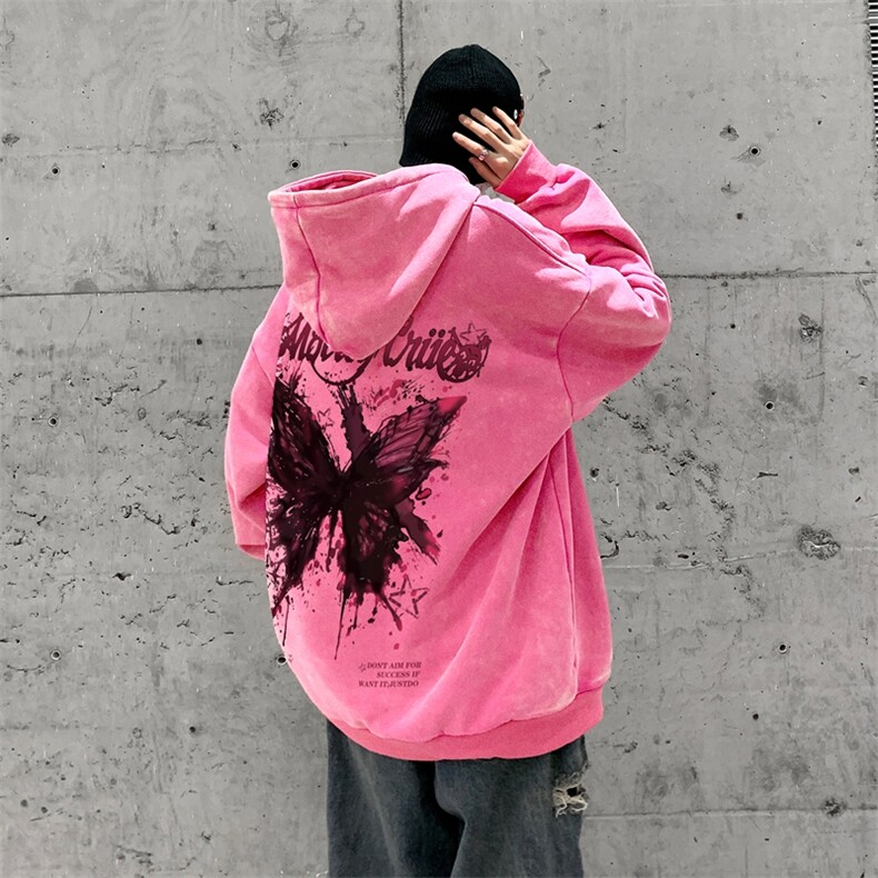 美式潮牌重磅水洗做旧连帽卫衣力推大码男XZ517A-2-Y7758-P68,男装卫衣,星座517A-2