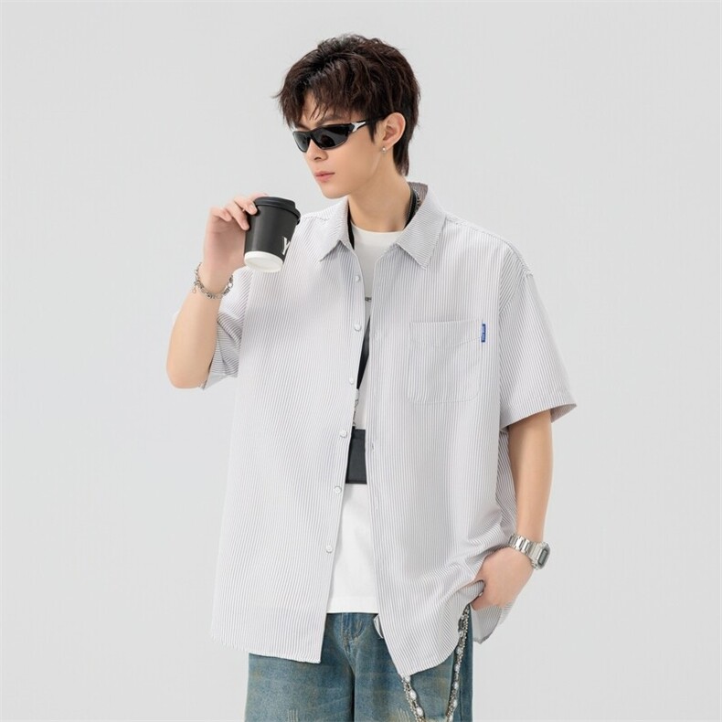 条纹短袖袖衬衫深度库存当天配齐跑量款DS-C323-1-2513-TP30,男装T恤,电商C323-1
