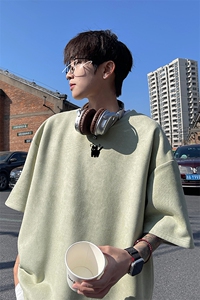 麂皮绒！重磅麂皮绒短袖t恤男JPDX196-特P 19 控38图片