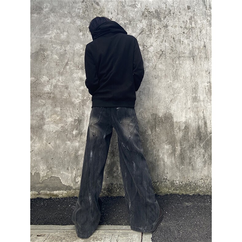 不规则拉链巫师帽卫衣ZW0109-P80,男装卫衣,星座313A(原308A-2)