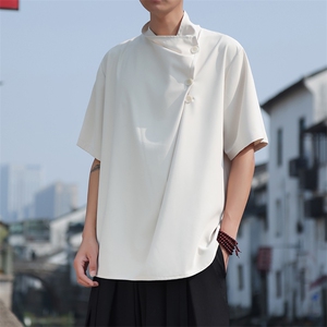 新款延续款山本耀司复古不规则套头夏季衬衫五分袖CS29-P60图片