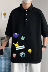 PL57079-P35翻领短袖polo衫男大码胖子半袖t恤男有领保罗衫模特，男装Polo衫，电商A040