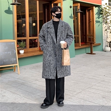 港风长毛马海毛财阀灰西装大衣加厚羊毛大衣YM77717P210控298，男装西服套装，星座227-7