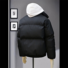 PU皮高街风显高冬季纯色加厚棉服防风保暖皮衣外套MY530P85，男装棉衣，电商A128