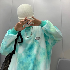 扎染卫衣男潮ins港风潮流圆领W646P23，男装卫衣，星座1116-2
