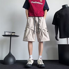 大口袋工装短裤男生宽松夏季阔腿透气凉感休闲五分裤1107P34，男装牛仔裤，星座410-2