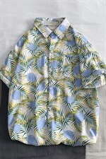 2021夏季新日系大码男港风沙滩情侣休闲短袖印花衬衫C3016-P35，男装衬衫，电商A001