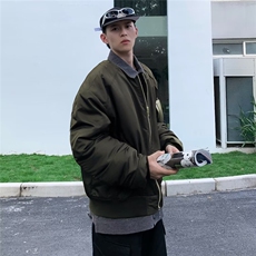 假两件棉衣男韩版潮流高街保暖2024冬季新款ins棉服外套M8212-P90，男装棉衣，星座1109-3