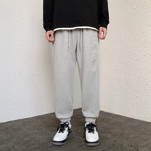 新春男韩版潮流港风休闲立体印花松紧束脚宽松休闲裤FNY2322-P45图片