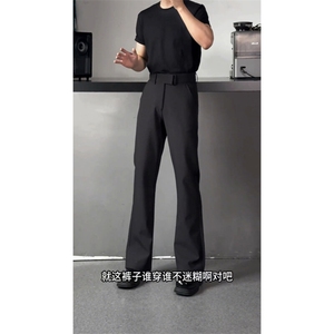 （量大价优)~春季褶皱垂感显瘦西装休闲微喇长裤 K06003 P45图片