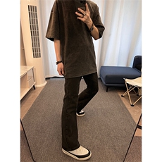 高点击！！！纯黑色微喇叭牛仔裤修身弹力KZ06-P55，男装牛仔裤，星座310A-4