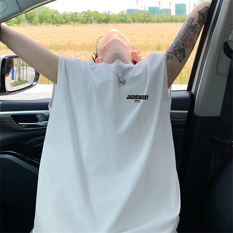 可48小时发货支持抖音得物来样二开240克重磅美式纯棉背心无袖t恤，男装背心/马甲，电商A486-1