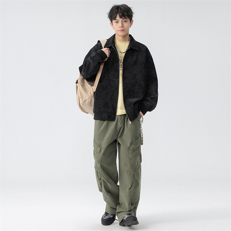 2026春季新款皮衣夹克男青少年学生潮流麂皮外套，男装皮衣，星座1206（原A206）