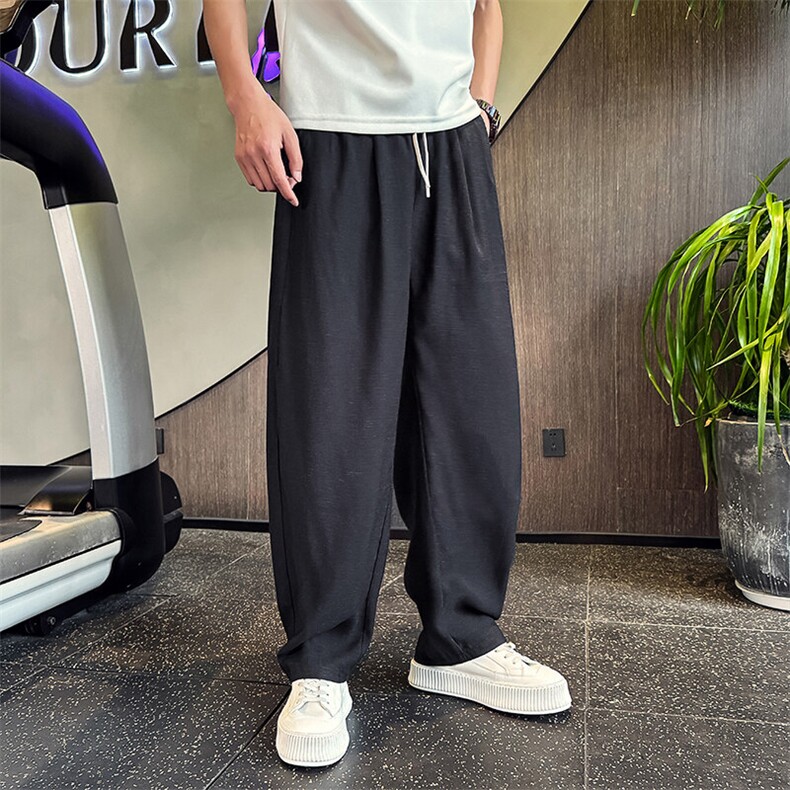 K20523-P78        夏季薄款男士亚麻休闲裤男潮流宽松直筒弯刀裤图片