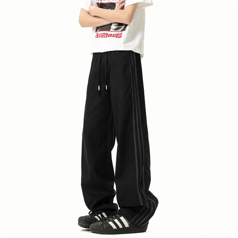 B221美式ins宽松直筒三条织带冰凉感休闲裤LK25470-特P40控68，男装休闲裤，电商B221