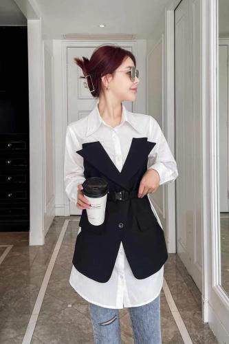 拼接衬衫，女装衬衫，田间晨露