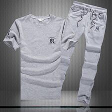 青春流行常规圆领抽象图案套装运动夏季修身型印花青年套头青春活力，男装套装，星座1506-1