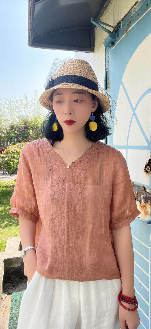 纯苎连衣裙小衫裤子裙子衬衣 时尚风 风淑女风休闲风，女装连衣裙，川哲