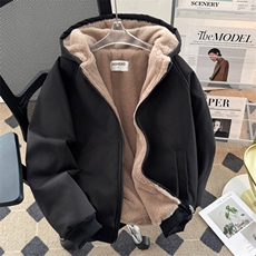 冬季羊羔绒立领拉链棉衣男cleanfit重磅帆布水洗棉服夹克，男装夹克，星座506A