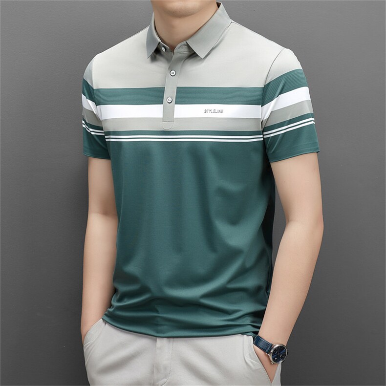 夏季短袖POLO衫中青年男装冰丝时尚百搭商务休闲t恤QS3061-P90,男装Polo衫,星座1105-3