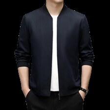男士夹克外套2023秋季商务宽松上衣中年休闲时尚棒球领男装，男装夹克，电商B212（原钱塘6029）