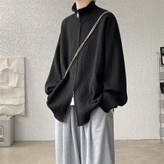 M-8XL春款纯色开衫毛衣宽松外套加肥加大码双拉链针织衫MY1503P78，男装针织衫/毛衣，电商B238