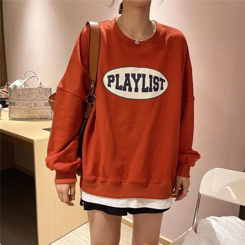 印花双层拼接卫衣，女装卫衣/绒衫，纽芮