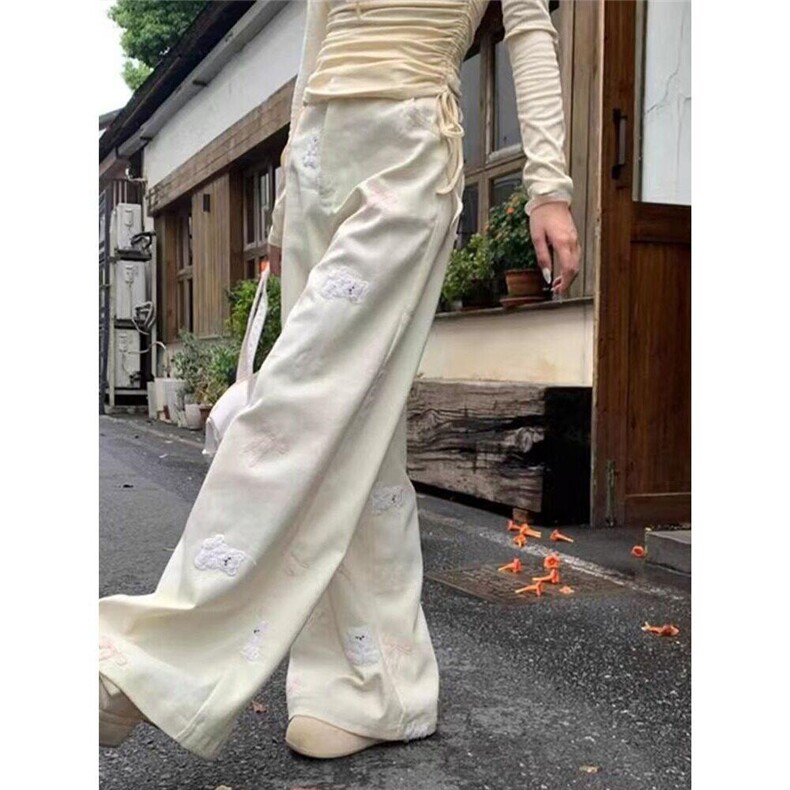 美式裤子女新款流行小熊刺绣牛仔裤宽松直筒休闲长裤WL0320-P55,男装牛仔裤,星座1008