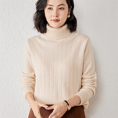 2025年春季圆领山羊绒(羊绒)单件长袖山羊绒套头时尚百搭，女装羊绒衫，春贝羊绒