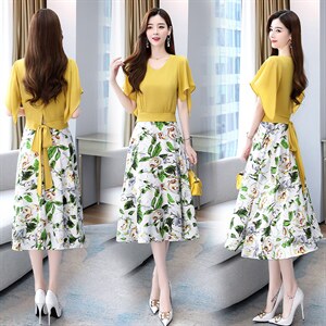 2022年夏季新款两件套套裙时尚洋气，女装套装/套裙，卡杰菲