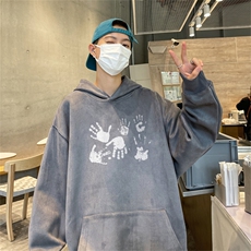 特P43控78秋季360G麂皮绒印花宽松休闲连帽卫衣JWY3271，男装卫衣，电商B370