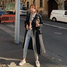 高点击新款中长款风衣，女装风衣，拾菱