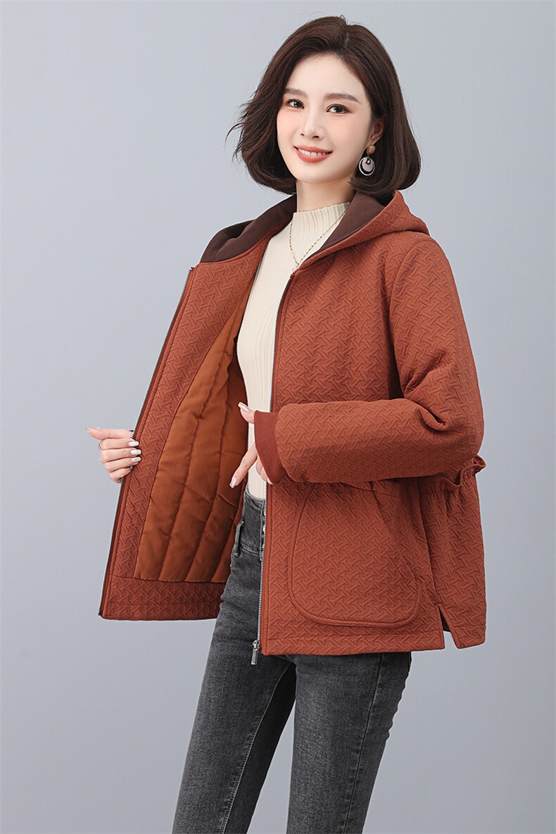 时尚保暖女士棉服冬季加厚连帽外套显瘦百搭短款棉衣,女装棉衣/棉服,悦见她