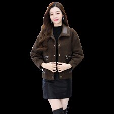 2024年冬季现货时尚休闲可两面穿皮毛一体皮衣外套，女装短外套，臻衣坊