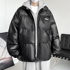 冬季连帽加厚棉衣男皮棉服字母宽松大码棉袄潮流A266-P02-P85，男装棉衣，电商A266