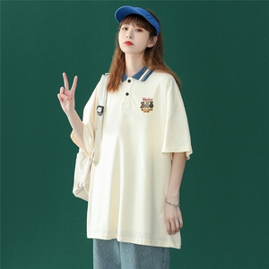 中性 2023夏装新款设计感ins潮流宽松短袖POLO衫 PL201 P35控48图片