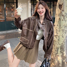 【现货】主推休闲机车风皮衣外套99005款P155K218，女装皮衣，2C316