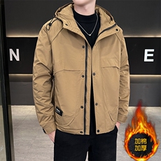 秋冬季二棉夹棉外套新款男士帅气连帽夹克潮流时尚男秋装棉衣，男装夹克，星座715-3