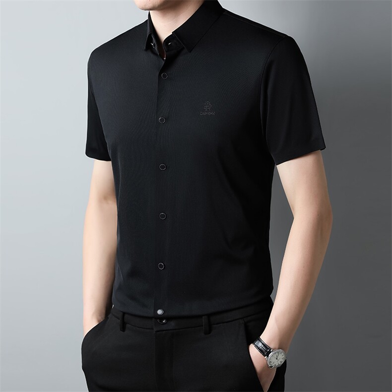 BJ101023810男士2023年夏季新款百搭衬衫男短袖商务休闲衬衣男P65图片