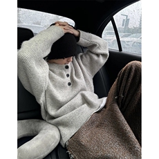 美式复古亨利领毛衣男款冬季慵懒风高级感针织衫外套M5010，男装针织衫/毛衣，星座1116A（原606A-3）