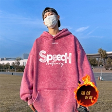 直播品质500克重磅美式印花做旧加绒加厚水洗卫衣冬SL1676特P65，男装卫衣，电商A486