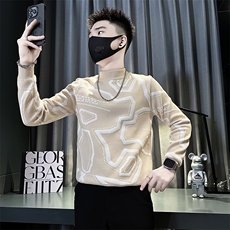 痞帅炸街高级感男士圆领套头毛衣社会小伙店主风301C-M67P78控108，男装针织衫/毛衣，星座301C（原B323）