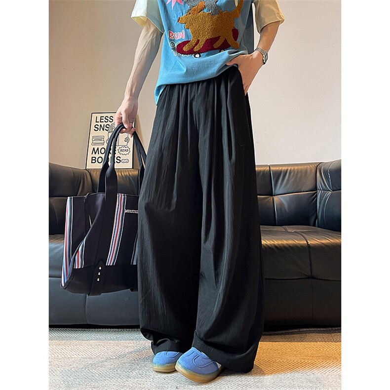 D206-18XL-M夏季美式薄款刺绣防晒山本裤男冰丝垂感阔腿裤PK9149，男装防晒衣，电商D206-1