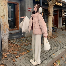 立领粉色短款超好看羽绒服女冬季2025新款甜美风流行小个子爆款，女装羽绒服，2C129
