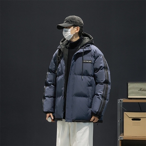 棉衣男冬新款男士青年保暖棉服情侣款假两件加厚连帽外套M082-P65图片