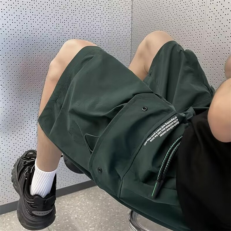 机能风工装短裤男夏季潮牌宽松大口袋中裤男休闲五分裤D1430-p35,男装牛仔裤,星座1008-1